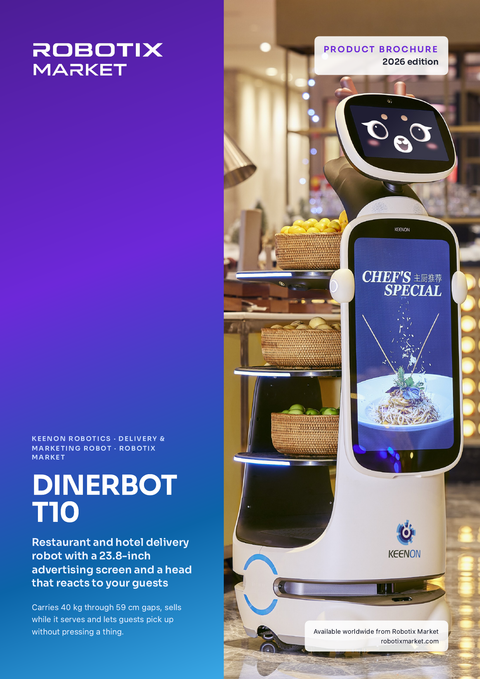 Doručovací a marketingový robot Keenon DINERBOT T10 – Produktová brožura